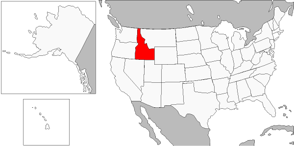 アイダホ州の位置